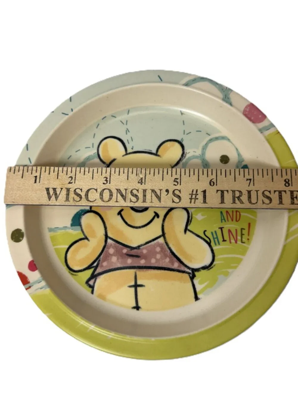 Disney Winnie the Pooh eco style toddler plate 8 inch
